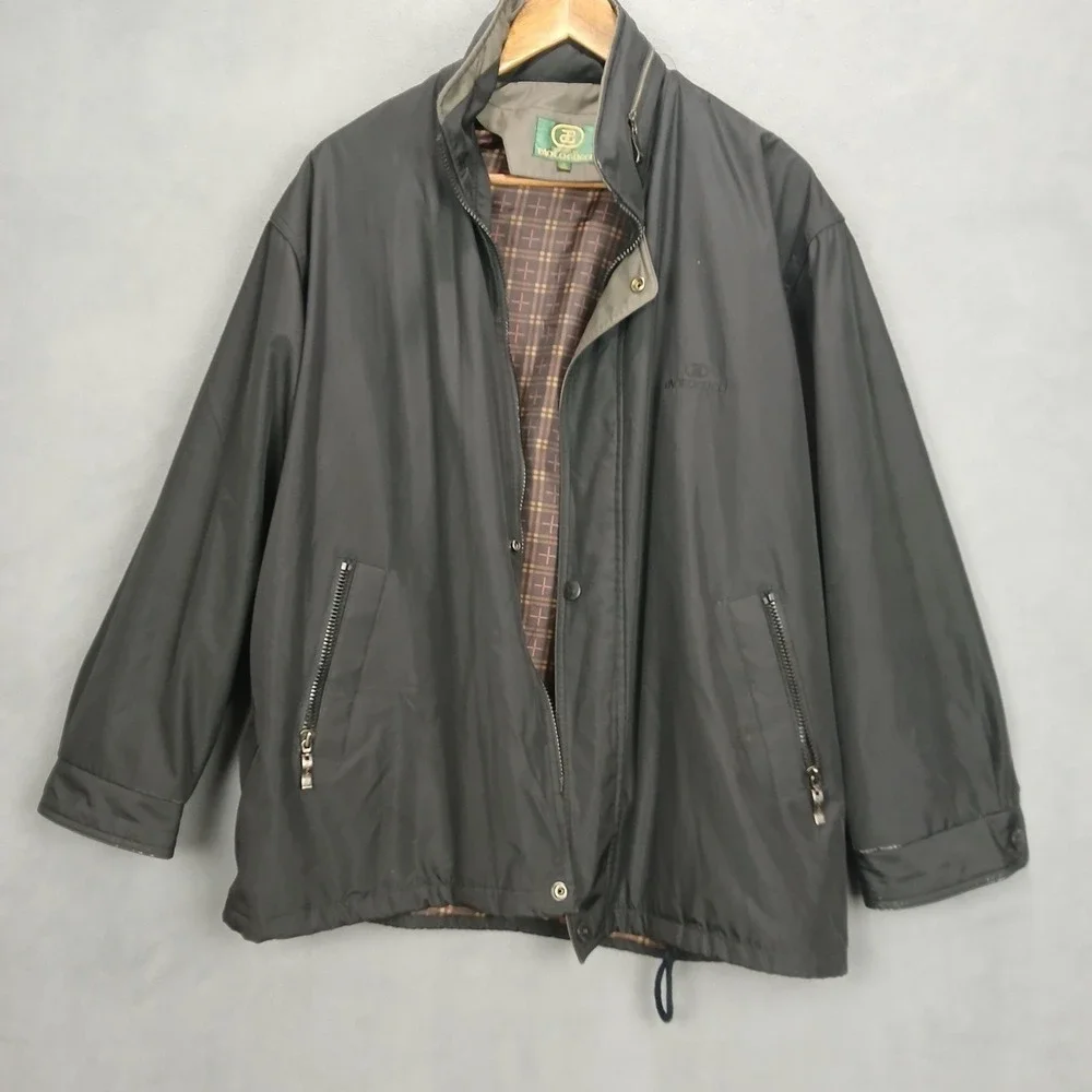 Vintage Paolo Gucci Golf Jacket Mens Small Black Mock Neck‎ Full Zip Outerwear